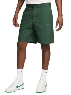 Nike Men's Dark Green Flat Front Casual Shorts